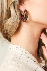 Barong Barong :  Earrings Saphira Beads small | brown - img3