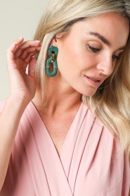Barong Barong |  Earrings Saphira Duo | green  | Picture 3