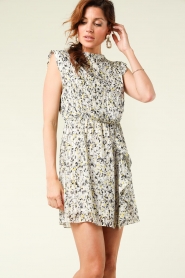 Patrizia Pepe |  Printed draped dress Georgette | natural  | Picture 6