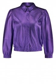  Metallic leather blouse-jacket Tezz | purple