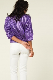 Ibana |  Metallic leather blouse-jacket Tezz | purple  | Picture 9