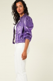 Ibana |  Metallic leather blouse-jacket Tezz | purple  | Picture 8