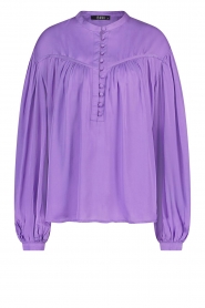 Ibana |  Shiny top with balloon sleeves Teuna | purple  | Picture 1