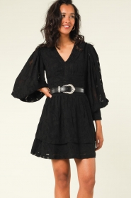 Ibana |  Dress with embroidery Diova | black  | Picture 4