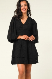 Ibana |  Dress with embroidery Diova | black  | Picture 5