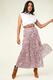 Dante 6 :  Maxi skirt with print Shelby | pink  - img4