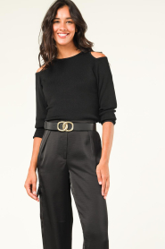 Copenhagen Muse |  Tricot top with cut-outs Boo | black  | Picture 4