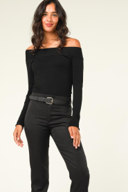Twinset |  Body with boat neck Imke | black  | Picture 5