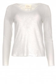 American Vintage |  Basic V-neck T-shirt Sonoma longsleeve | white  | Picture 1