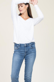 American Vintage |  Basic V-neck T-shirt Sonoma longsleeve | white  | Picture 4
