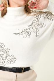 Twinset |  Knitted sweater with lace | natural  | Picture 7