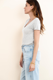 American Vintage | Basic V-hals T-shirt Jacksonville | grijs | Afbeelding 5