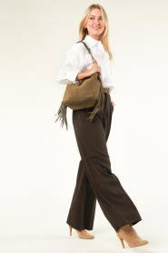 Vanessa Bruno :  Suede fringe bag Cleo large | green - img4