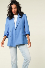 Magali Pascal |  Linen blazer Florentine | blue  | Picture 2