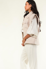 Magali Pascal :  Waistcoat with openwork details Eugenie | natural - img7