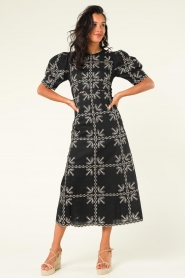 Magali Pascal :  Maxi dress with embroidered details Nanette | black - img5