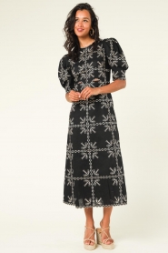 Magali Pascal |  Maxi dress with embroidered details Nanette | black  | Picture 3