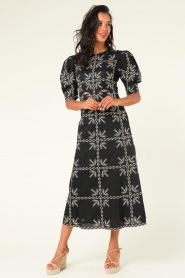 Magali Pascal |  Maxi dress with embroidered details Nanette | black  | Picture 4