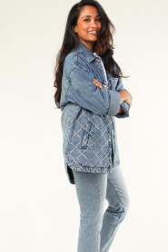 Liu Jo |  Jeans jacket with strass Donya | blue  | Picture 7