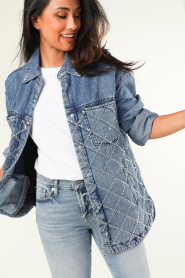 Liu Jo |  Jeans jacket with strass Donya | blue  | Picture 4