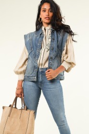ba&sh :  Denim waistcoat Max | blue - img2