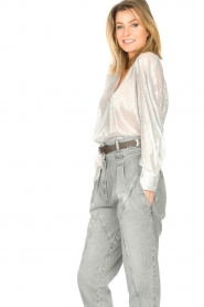 IRO |  See-through blouse with lurex Noumea | silver  | Picture 6