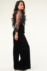 Silvian Heach |  Velvet jumpsuit with sequins Miranda | black   | Picture 8