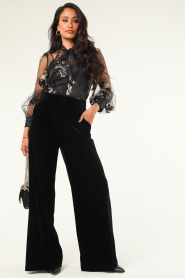 Silvian Heach |  Velvet jumpsuit with sequins Miranda | black   | Picture 5