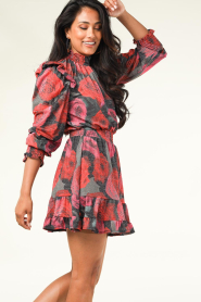Silvian Heach |  Dress with rose print Grazia | red  | Picture 7