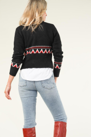Silvian Heach |  Soft turtle neck sweater with aztec print Denise | black  | Picture 7