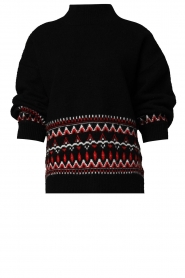 Silvian Heach |  Soft sweater with aztec print Vita | black  | Picture 1
