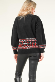 Silvian Heach |  Soft sweater with aztec print Vita | black  | Picture 8