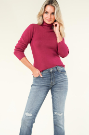 Silvian Heach |  Soft top with turtle neck Anne | purple  | Picture 2