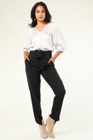 Silvian Heach |  Trousers with bow belt Verla | black  | Picture 3