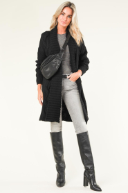 Kocca |  Cable cardigan Obisumi | black  | Picture 3