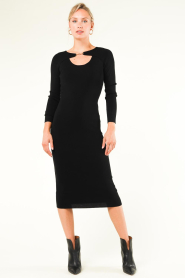 Kocca |  Knitted maxi dress Naragano | black  | Picture 3
