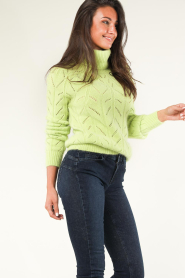 Kocca |  Ajour knitted sweater Derlew | green  | Picture 6