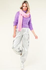 Kocca |  Ajour knitted sweater Derlew | purple  | Picture 3