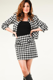 Kocca :  Pied-de-poule skirt Aithay | black & white - img2