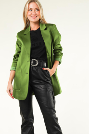 Copenhagen Muse |  Satin look blazer Shine | green  | Picture 4