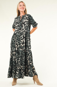 Lollys Laundry |  Maxi dress with print Nee | black  | Picture 4