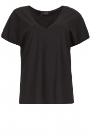 D-ETOILES CASIOPE |  Travelwear T-shirt with v-neck Alizée | black  | Picture 1
