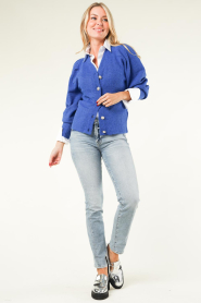 Lollys Laundry | Vest met luxe knopen Laura | blauw  | Afbeelding 3