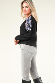 Lollys Laundry |  Sweater with embroidered details Tessa | black  | Picture 7