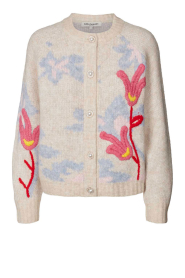 Lollys Laundry |  Embroidered knitted cardigan Nova | beige  | Picture 1