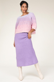 Lollys Laundry :  Cropped ombre sweater Tortuga | pink - img2