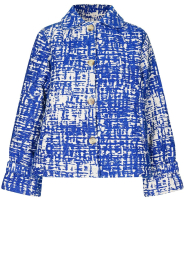Lollys Laundry |  Oversized jacquard jacket Viola | blue  | Picture 1