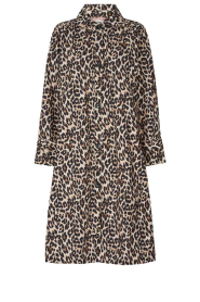 Lollys Laundry |  Long leopard jacket Mikala | black   | Picture 1
