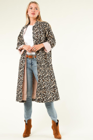 Lollys Laundry |  Long leopard jacket Mikala | black   | Picture 6
