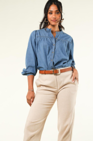 Lollys Laundry |  Denim blouse Nicky | blue  | Picture 7